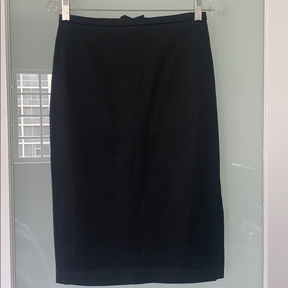 French Connection Black Satin Pencil Skirt Size 8